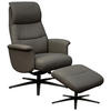 RELAXSESSELSET Lederlook Echtleder    - Schwarz/Braun, Design, Leder/Textil (76/107/79cm) - Livetastic