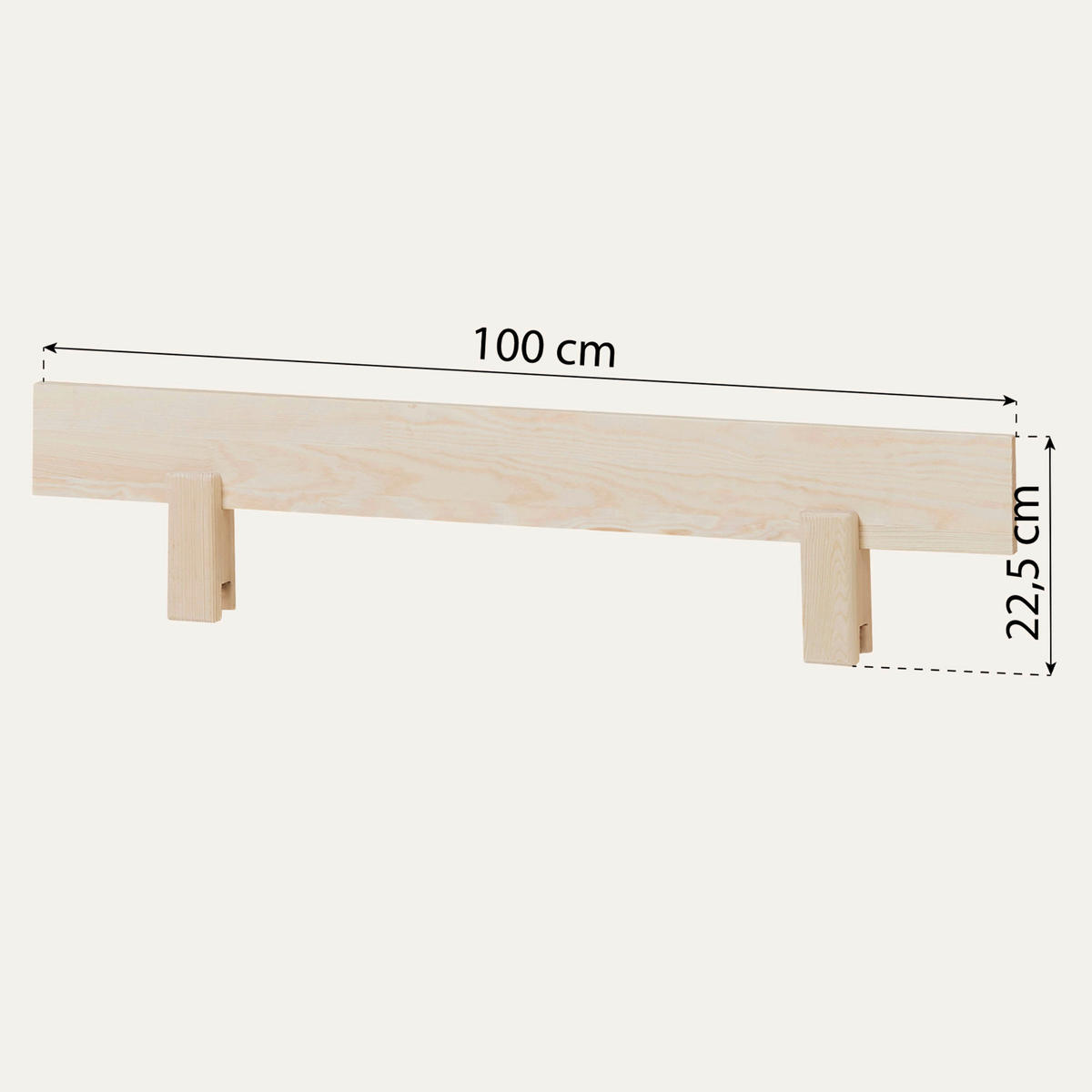 BETTSCHUTZGITTER  - Kieferfarben, MODERN, Holz (100/22,5/4cm) - MID.YOU
