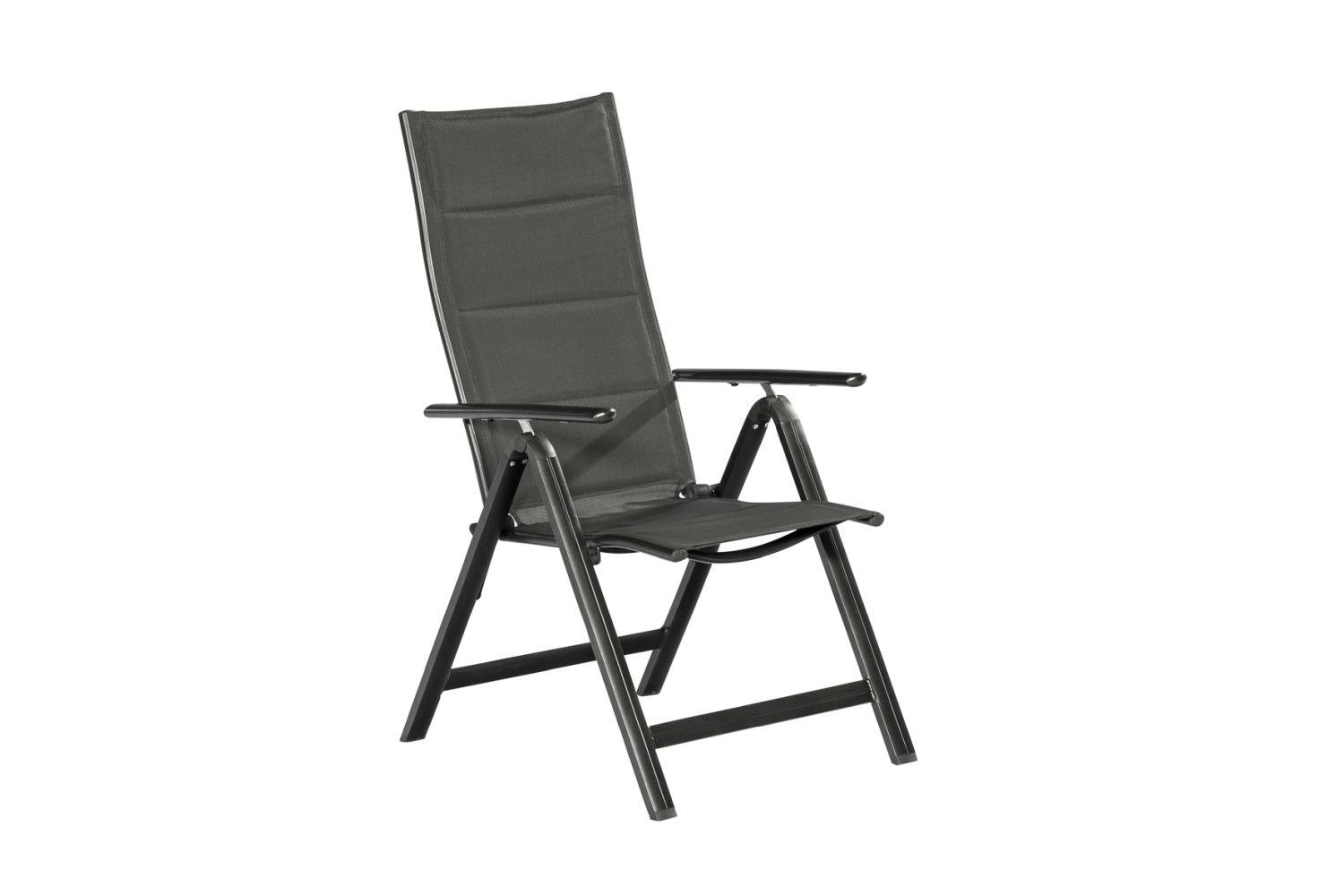 GARTENKLAPPSESSEL Aluminium Graphitfarben - Graphitfarben, ROMANTIK / LANDHAUS, Textil/Metall (59/109/73cm) - Gardenson