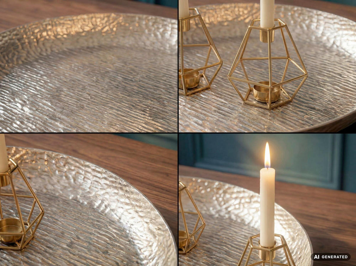 DEKOSCHALE - Silberfarben, Design, Metall (50/4/50cm) - Livetastic