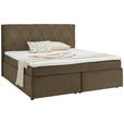 BOXSPRINGBETT 180/200 cm  in Hellbraun  - Hellbraun/Schwarz, Design, Kunststoff/Textil (180/200cm) - Xora