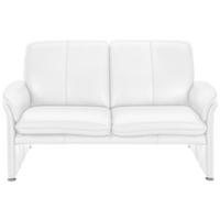 2,5-SITZER Weiß Echtleder  - Chromfarben/Weiß, KONVENTIONELL, Leder/Metall (186/90/86cm) - Celina Home