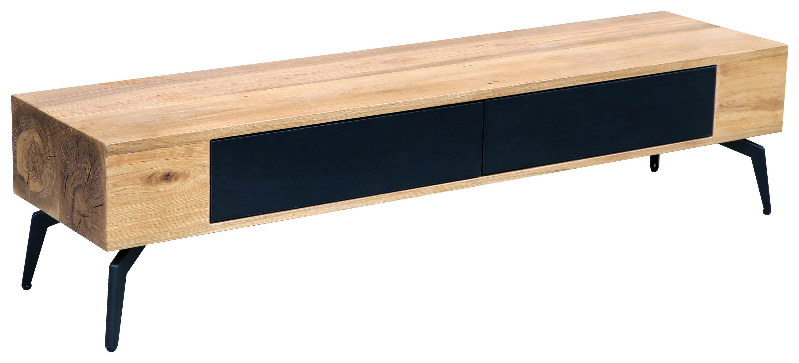 TV-BÄNK  i 160/38/40 cm  - svart/naturfärgad, Design, metall/trä (160/38/40cm) - Livetastic