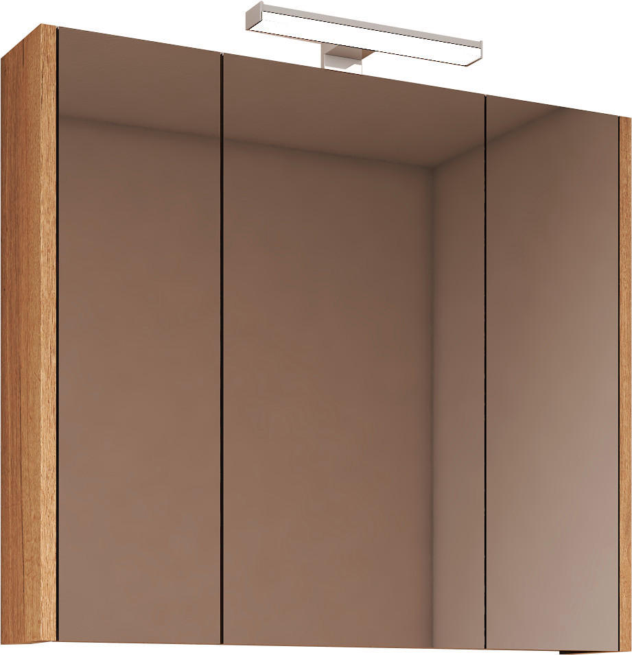 OMARA Z OGLEDALOM 80/70/15 cm  - hrast san remo, Moderno, steklo/leseni material (80/70/15cm) - Ti'me
