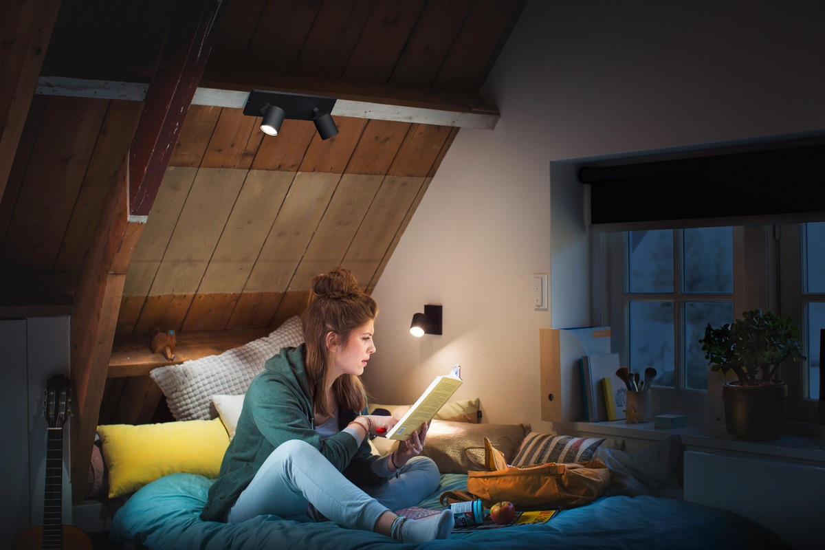 LED-STRAHLER 30,50/10,90/8,90 cm  - Schwarz, Design, Metall (30,50/10,90/8,90cm) - Philips HUE