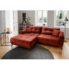 ECKSOFA in Velours Koralle  177/246 cm  - Koralle/Schwarz, MODERN, Textil/Metall (177/246cm) - MID.YOU