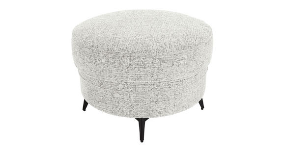 HOCKER Chenille Beige  - Beige/Schwarz, ROMANTIK / LANDHAUS, Textil/Metall (75/50/75cm) - Landscape