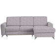 ECKSOFA in Flachgewebe Grau, Flieder  244/167 cm  - Silberfarben/Flieder, Design, Textil/Metall (244/167cm) - Cantus