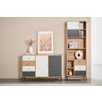 SIDEBOARD  120/80/40 cm 4 Schublade(n)  - Eichefarben/Schwarz, Design, Holzwerkstoff/Metall (120/80/40cm) - Carryhome