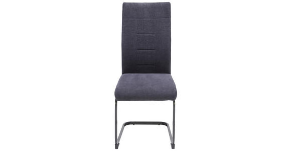 SCHWINGSTUHL in Eisen Webstoff - Anthrazit/Schwarz, Design, Textil/Metall (43/99/62cm) - Carryhome