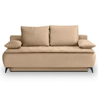 SCHLAFSOFA SENDI  mit Beigebraun  - Beigebraun/Schwarz, Basics, Textil/Metall (210/103/90cm) - MID.YOU