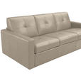 SCHLAFSOFA Bard in Echtleder Beige  - Beige/Schwarz, KONVENTIONELL, Leder/Kunststoff (206/81/96cm) - Novel