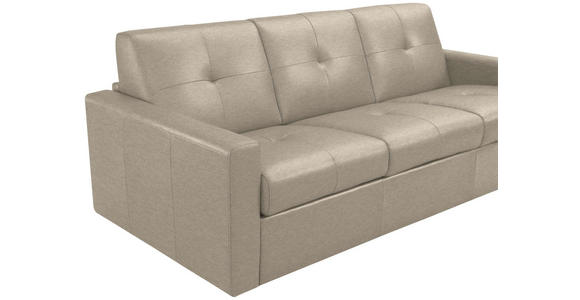 SCHLAFSOFA Bard in Echtleder Beige  - Beige/Schwarz, KONVENTIONELL, Leder/Kunststoff (206/81/96cm) - Novel