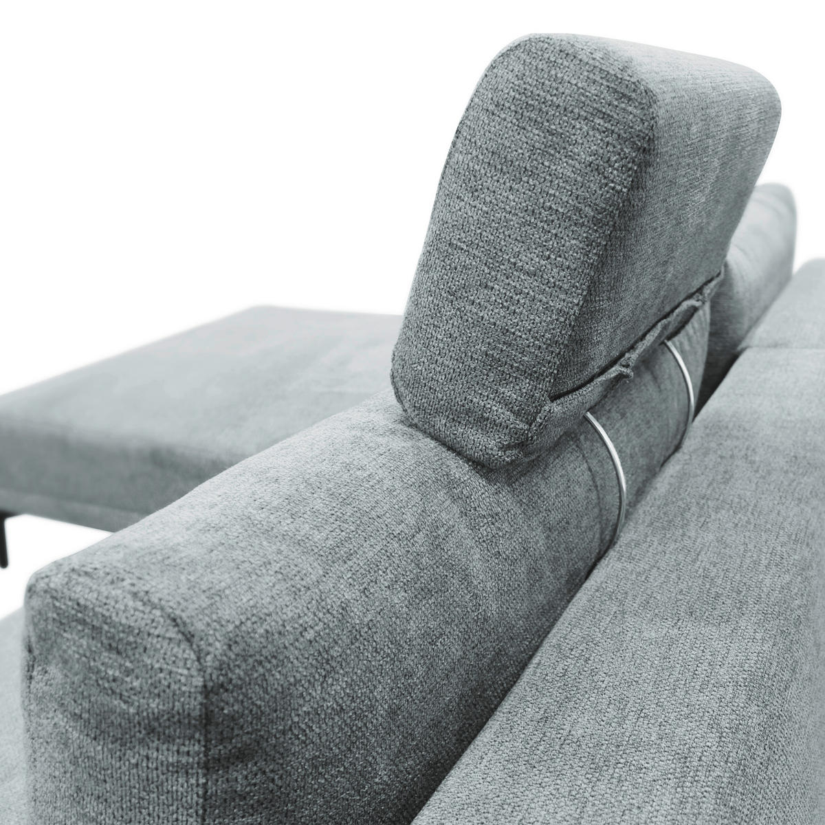 ECKSOFA in Webstoff Grau  192/260 cm  - Schwarz/Grau, Design, Textil/Metall (192/260cm) - MID.YOU