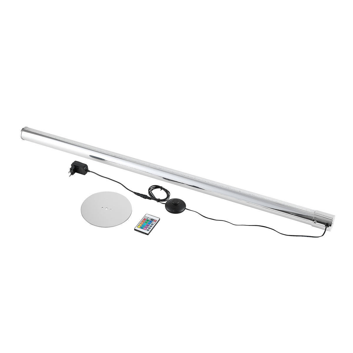LED-STEHLEUCHTE Abbie 17,5/120 cm   - Chromfarben/Weiß, Basics, Kunststoff/Metall (17,5/120cm) - Novel