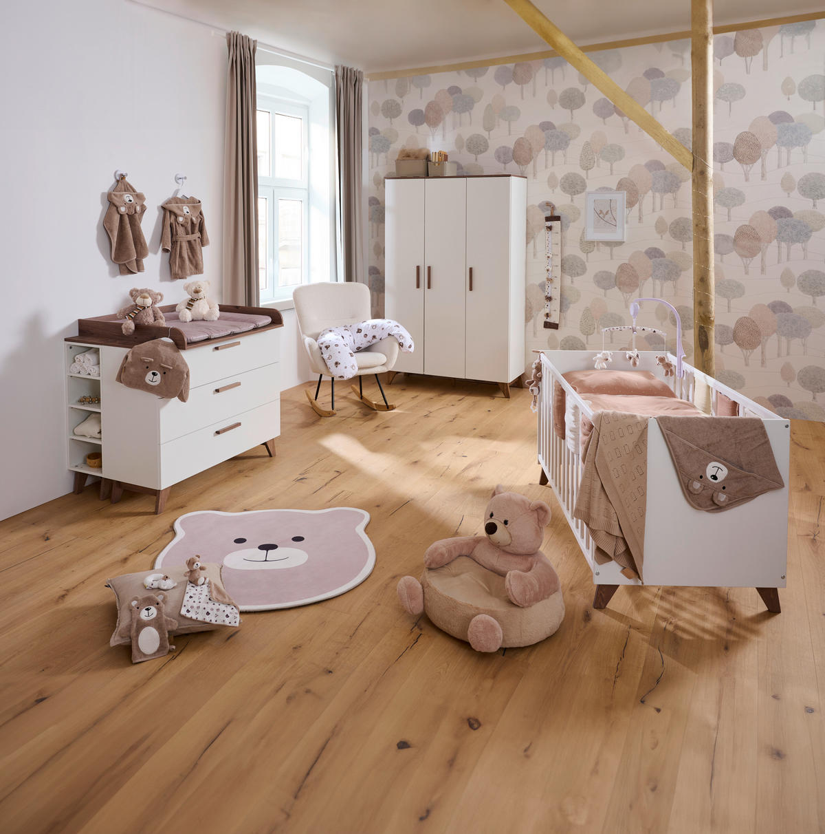 BABYZIMMER Emely 3-teilig  - Weiß, Basics, Holzwerkstoff - Jimmylee