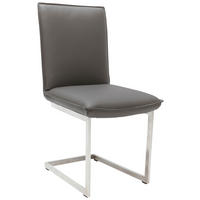 STOLIČKA S PRUŽNÝM PODNOŽÍM, bahenná hnedá, farba ušľachtilej ocele - bahenná hnedá/farba ušľachtilej ocele, Design, kov/koža (48/93/65cm) - Ambiente