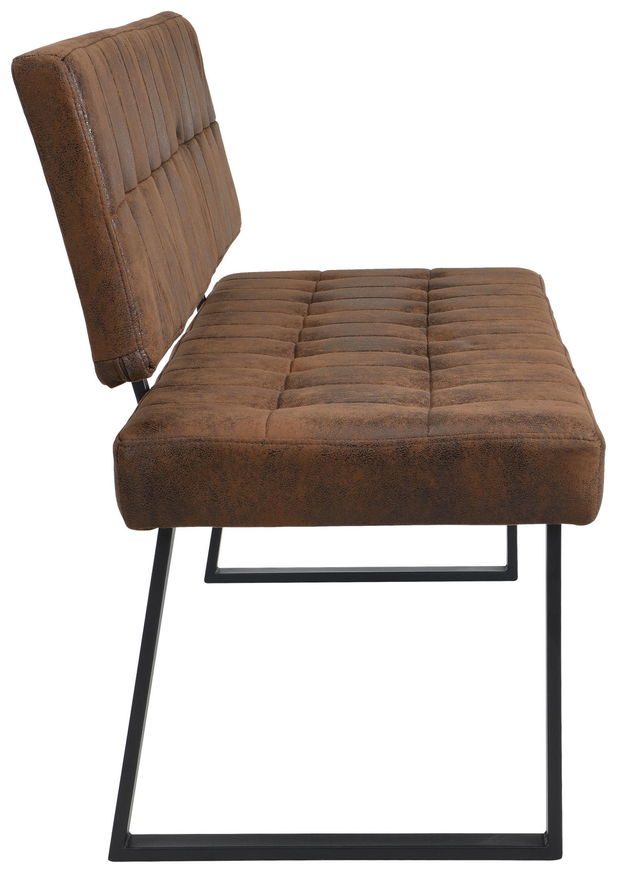 SITZBANK in Metall, Textil Braun  - Schwarz/Braun, MODERN, Textil/Metall (180/85/56cm) - Livetastic