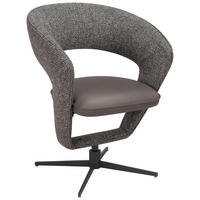 ARMLEHNSTUHL  in Eisen Webstoff, Mikrofaser  - Dunkelgrau/Schwarz, Design, Textil/Metall (62/84/62cm) - Moderano
