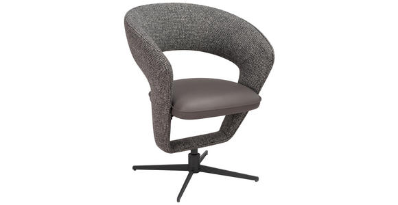 ARMLEHNSTUHL in Eisen Mikrofaser, Webstoff - Dunkelgrau/Schwarz, Design, Textil/Metall (62/84/62cm) - Moderano