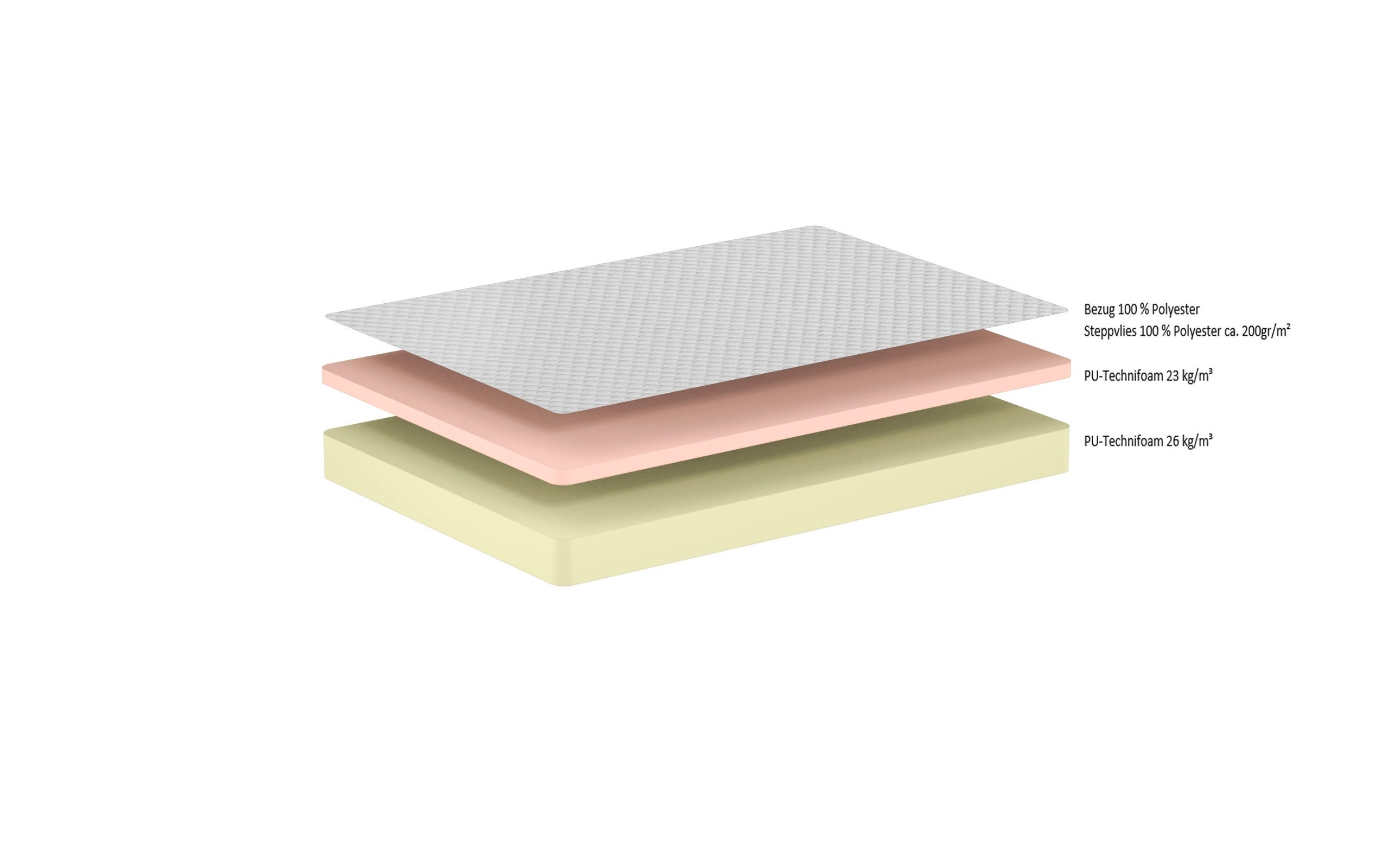 Thumbnail - Vipack Kaltschaummatratze Comfort, Beige, Textil, Füllung: Vlies, Polyurethan (Pur), rechteckig, 160x200 cm, Bezug abneh...