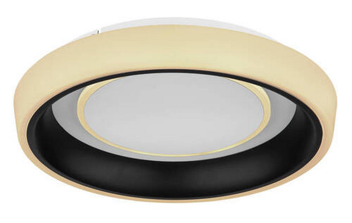 STROPNÍ LED SVÍTIDLO, 50/9,5 cm  - černá/opál, Design, kov/plast (50/9,5cm)