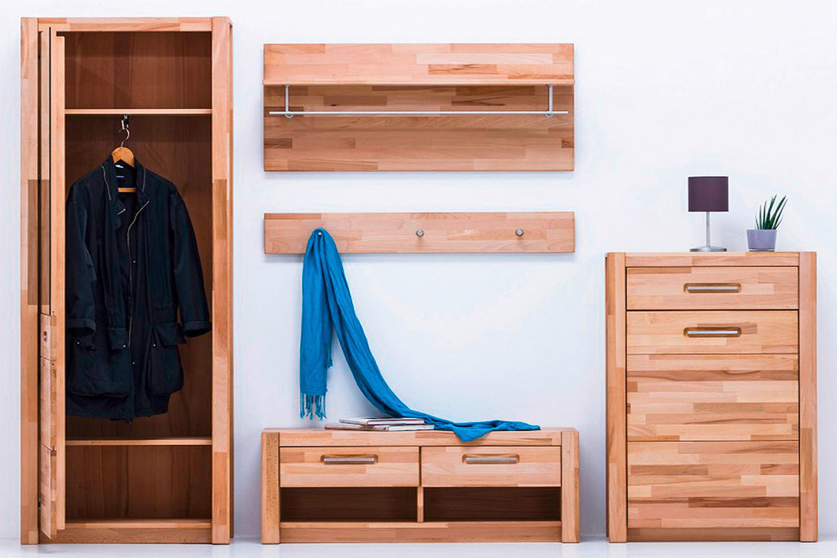 GARDEROBENPANEEL  in 100/105/27 cm  - Buchefarben, KONVENTIONELL, Holz (100/105/27cm) - Hom`in