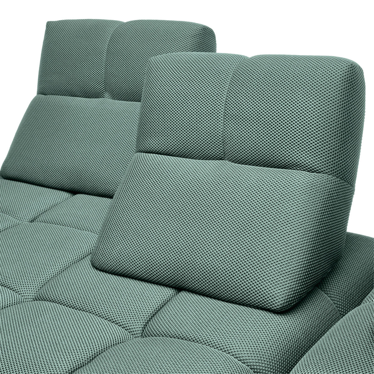 ECKSOFA in Struktur Hellblau  - Schwarz/Hellblau, Design, Kunststoff/Textil (313/233cm) - Emilio Belluti