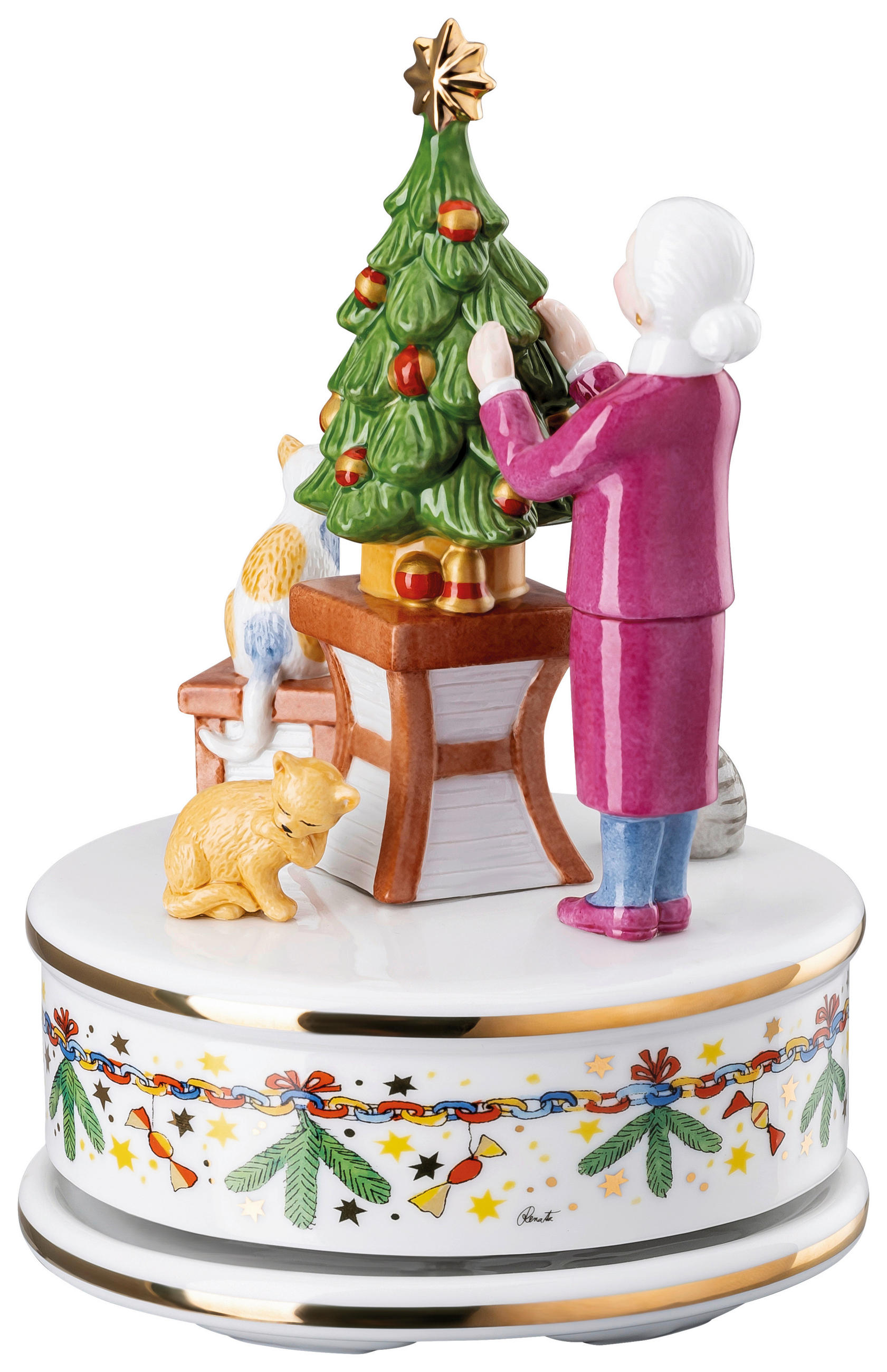 Spieluhr 2024 "O Tannenbaum" Weihnachtsleuchten 2024  - Multicolor/Weiß, MODERN, Keramik (11/17cm) - Hutschenreuther