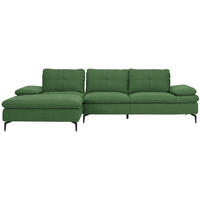 ECKSOFA  in Webstoff Grün  179/301 cm  - Schwarz/Grün, Design, Textil/Metall (179/301cm) - Chilliano