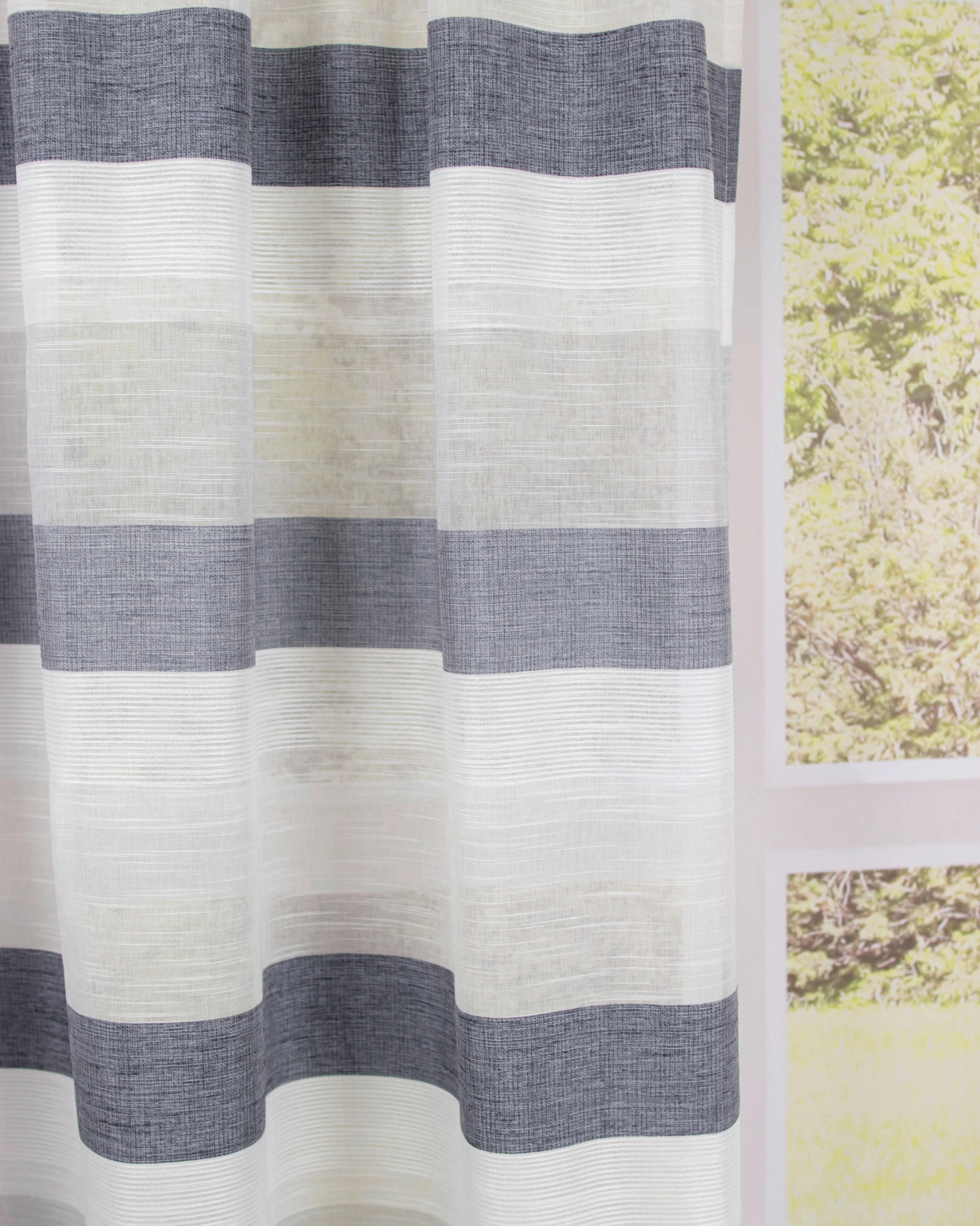 FERTIGVORHANG  halbtransparent  140/245 cm   - Hellgrau/Weiß, Basics, Textil (140/245cm)