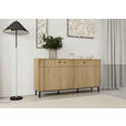 SIDEBOARD  in 160,2/81,8/37 cm  - Eichefarben/Schwarz, MODERN, Holzwerkstoff/Kunststoff (160,2/81,8/37cm) - Carryhome