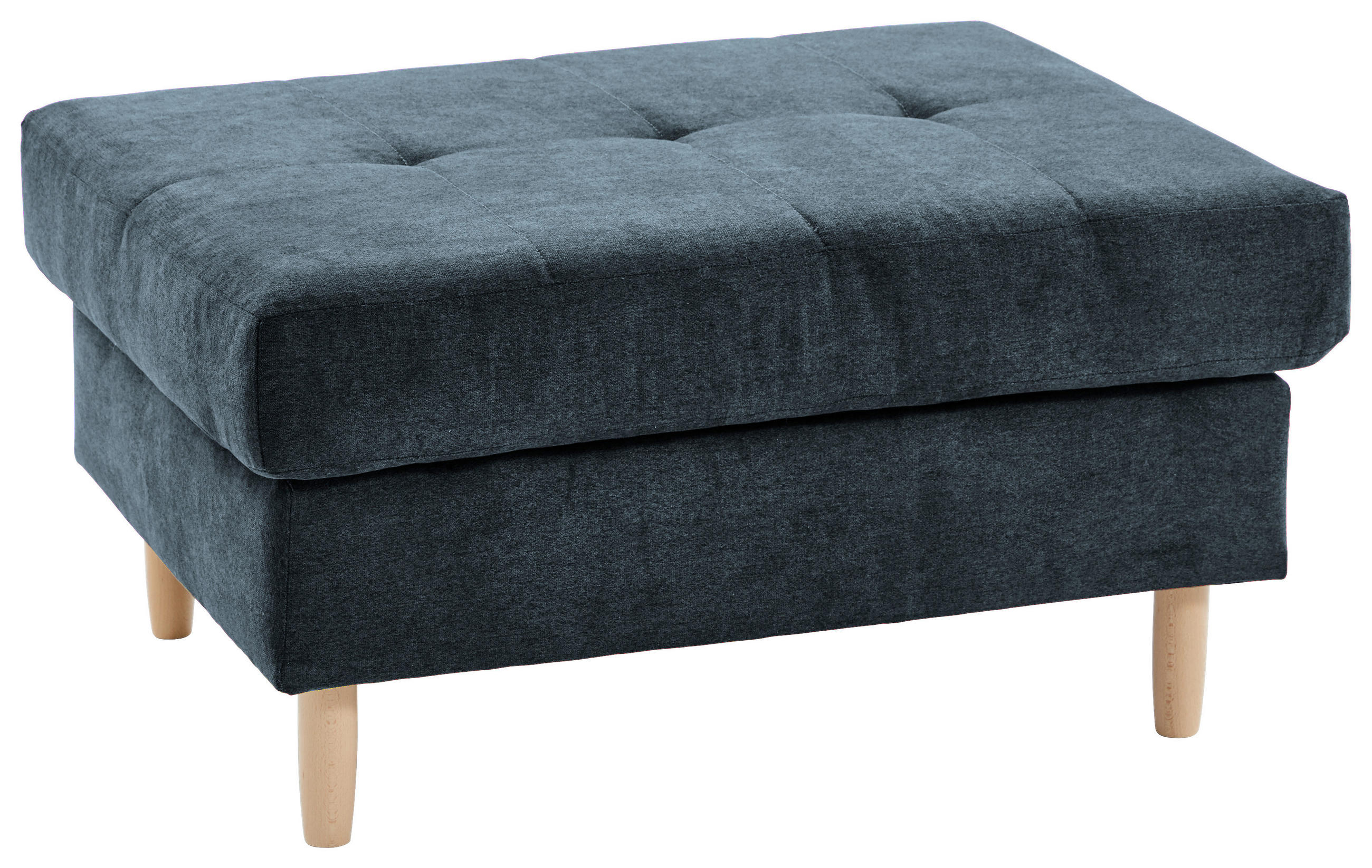 HOCKER Chenille Anthrazit  - Anthrazit/Buchefarben, Design, Holz/Textil (90/48/68cm) - Ti'me
