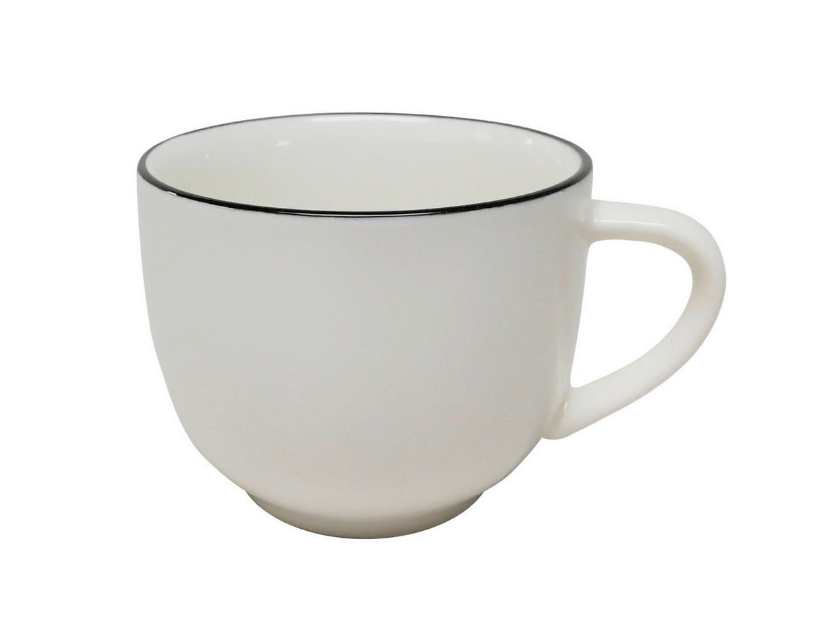 ESPRESSOTASSE Oslo 90 ml  - Schwarz/Weiß, Design, Keramik (6,1/5cm) - Novel