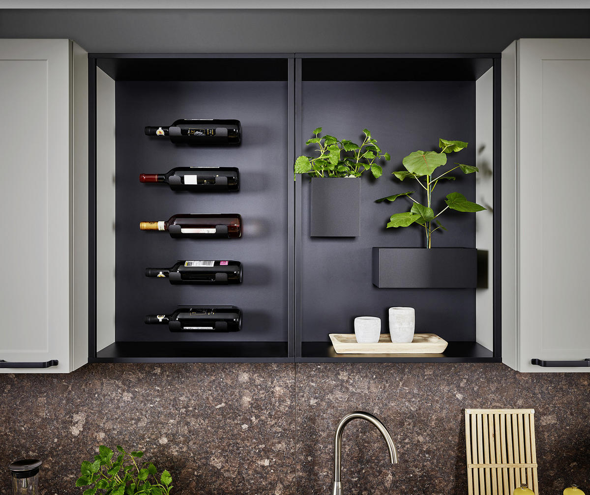 VESTAVNÁ KUCHYŇ - šedá, Design, kompozitní dřevo - Dieter Knoll
