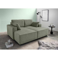 BIGSOFA in Chenille Dunkelgrün  - Dunkelgrün/Schwarz, Modern, Kunststoff/Textil (188/86/154cm) - Livetastic
