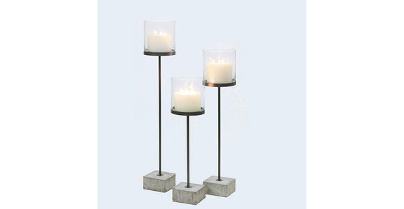WINDLICHT - Grau, Basics, Glas/Stein (20/103cm) - Ambia Home