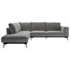 ECKSOFA Dunkelgrau beflockt  - Dunkelgrau/Schwarz, Design, Holz/Textil (200/293cm) - MID.YOU