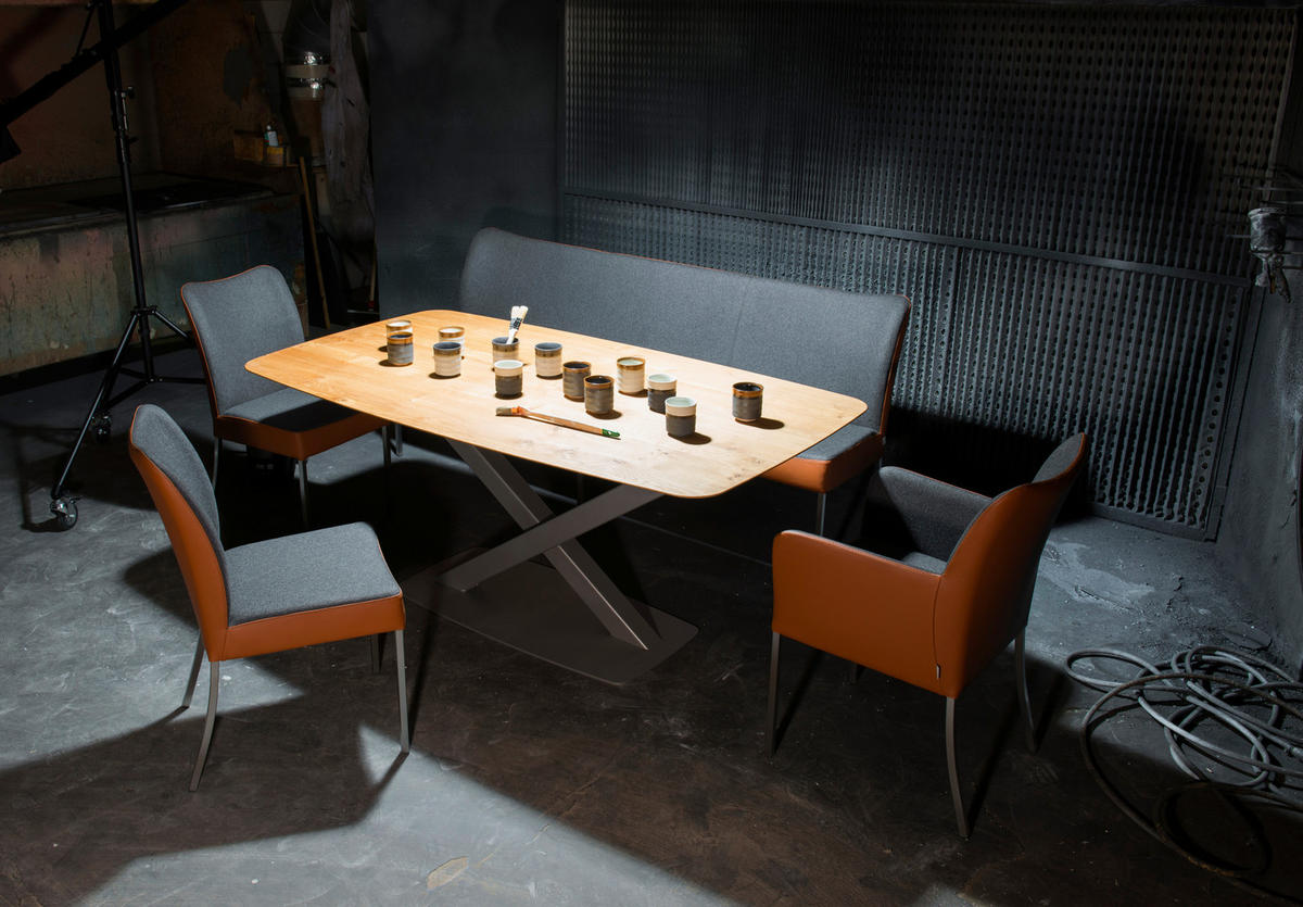 ESSTISCH in Holz, Metall 180/100/77 cm  - Eichefarben/Anthrazit, Natur, Holz/Metall (180/100/77cm) - Bert Plantagie