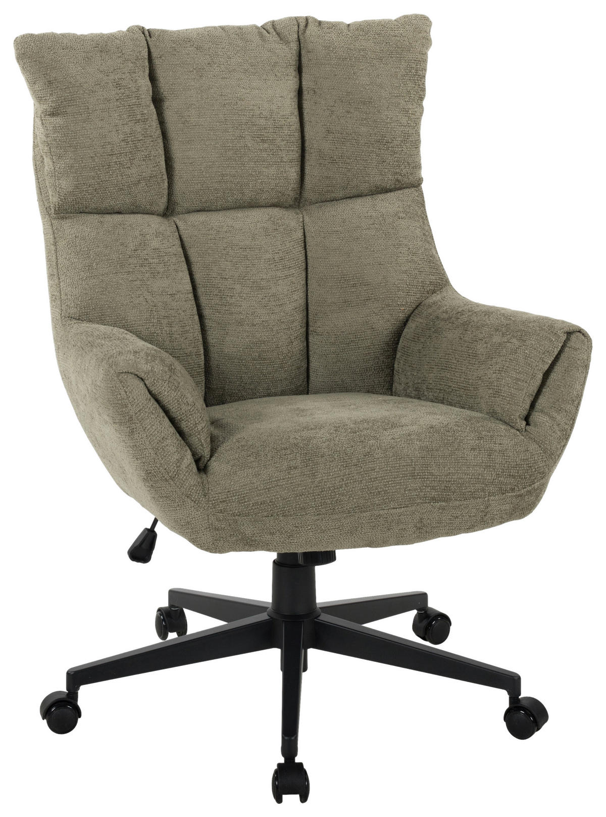 CHEFSESSEL Webstoff Schwarz, Salbeigrün  - Salbeigrün/Schwarz, KONVENTIONELL, Kunststoff/Textil (74/95-101/74cm) - Venda