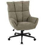 CHEFSESSEL Webstoff Schwarz, Salbeigrün  - Salbeigrün/Schwarz, KONVENTIONELL, Kunststoff/Textil (74/95-101/74cm) - Venda