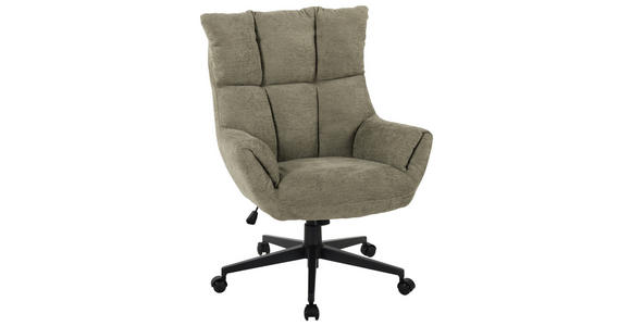 CHEFSESSEL Webstoff Schwarz, Salbeigrün  - Salbeigrün/Schwarz, KONVENTIONELL, Kunststoff/Textil (74/95-101/74cm) - Venda