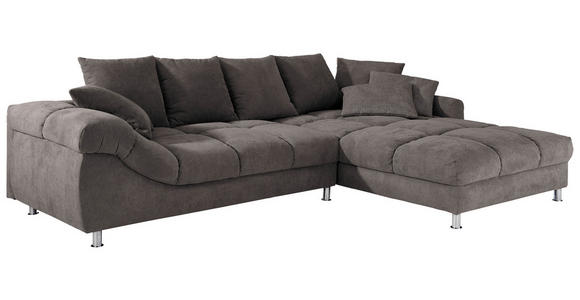 ECKSOFA in Webstoff Braun  - Braun, Design, Textil/Metall (332/227cm) - Carryhome