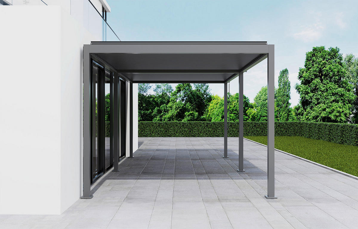 PERGOLA 583,4/296/238 cm Stahl  - Anthrazit, Basics, Metall (583,4/296/238cm) - Gardenson