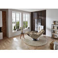 RELAXSESSEL in Leder Greige  - Edelstahlfarben/Greige, Design, Leder/Metall (78/112/85cm) - Cantus