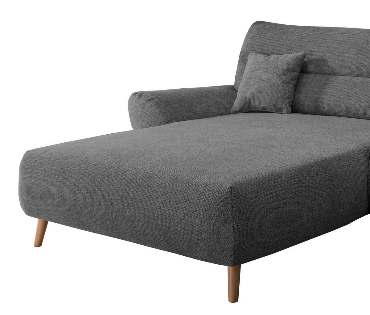 ECKSOFA in Chenille Anthrazit  - Wildeiche/Anthrazit, Modern, Holz/Textil (166/290cm) - MID.YOU