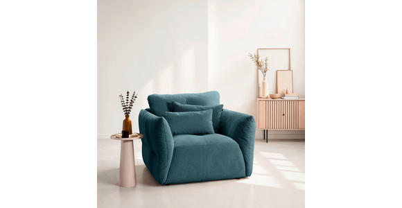 SESSEL in Webstoff Petrol  - Petrol/Schwarz, KONVENTIONELL, Textil/Metall (112/88/120cm) - Carryhome