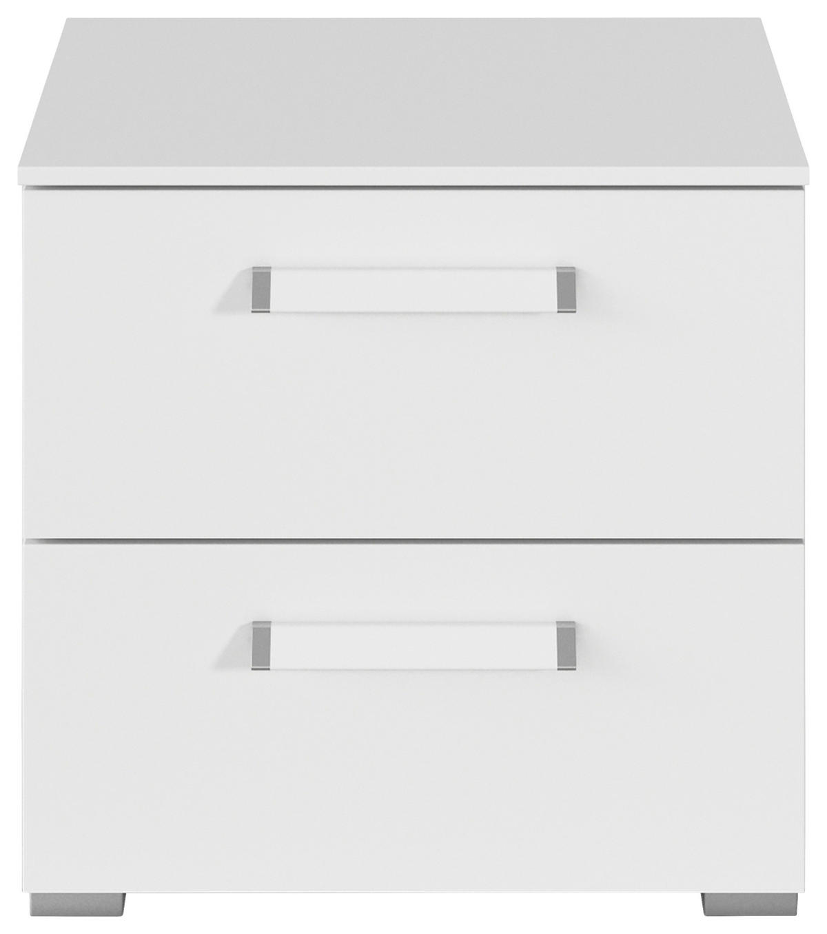 NACHTSCHRANK 50/49/42 cm  - Silberfarben/Weiß, Design, Holzwerkstoff/Metall (50/49/42cm) - Novel