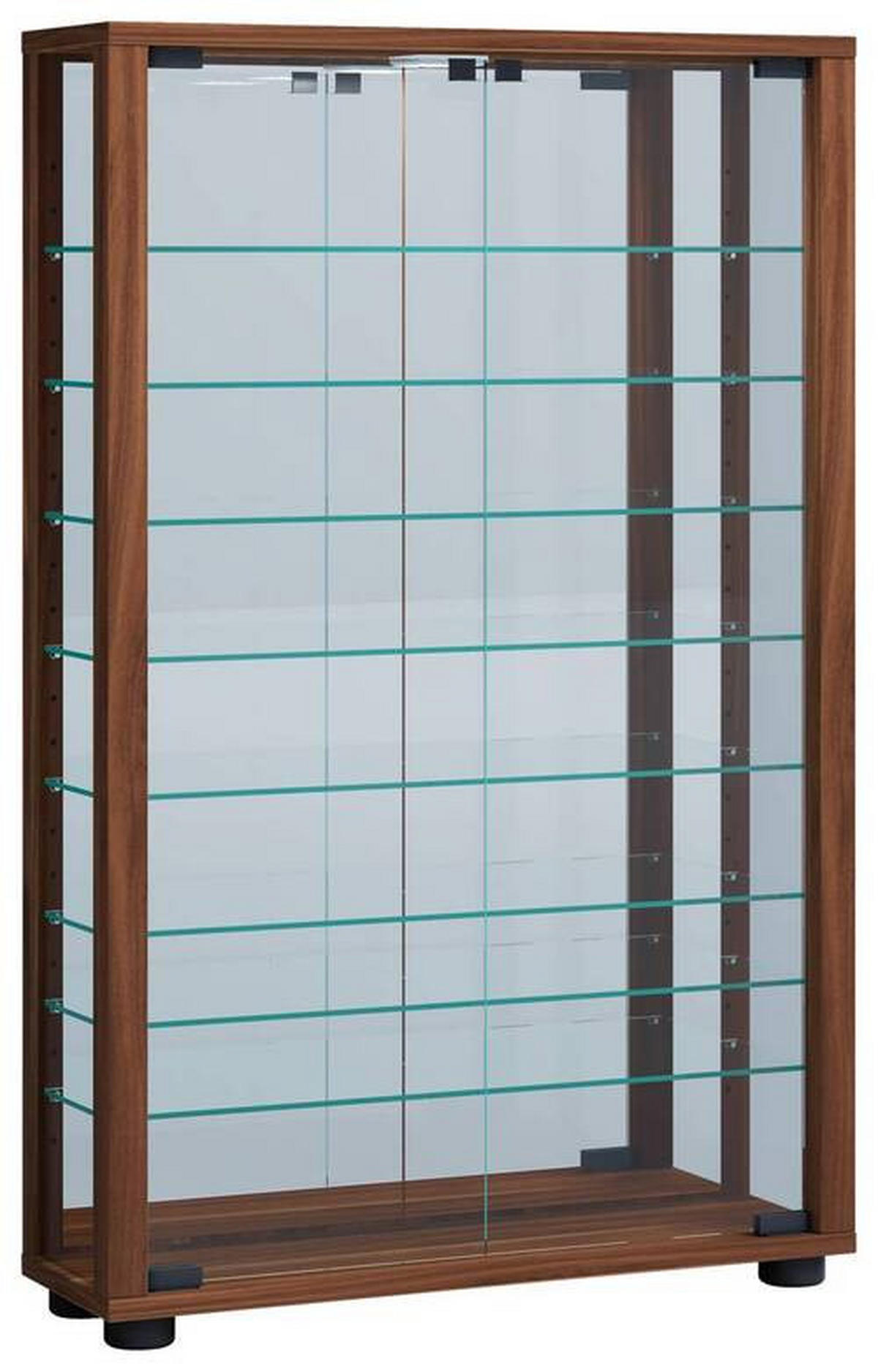 HÄNGEVITRINE in Nussbaumfarben  - Nussbaumfarben/Schwarz, Modern, Glas/Holzwerkstoff (59/91,3/18cm) - MID.YOU