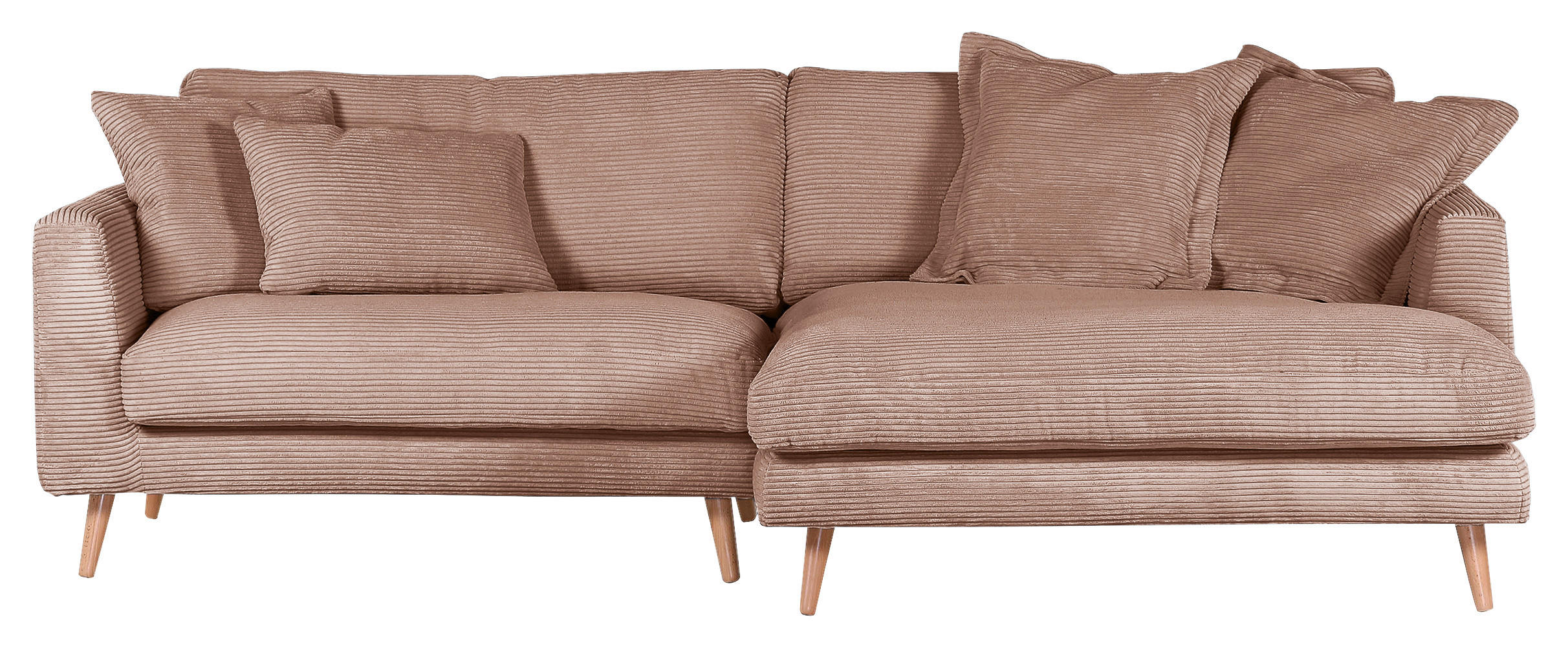 ECKSOFA in Cord Altrosa  - Altrosa/Naturfarben, Romantik / Landhaus, Holz/Textil (270/140cm) - Landscape